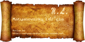Matyasovszky Lúcia névjegykártya
